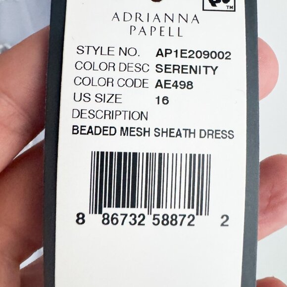 adrianna papell Beaded Mesh Sheath dress 16 - Picture 7 of 7